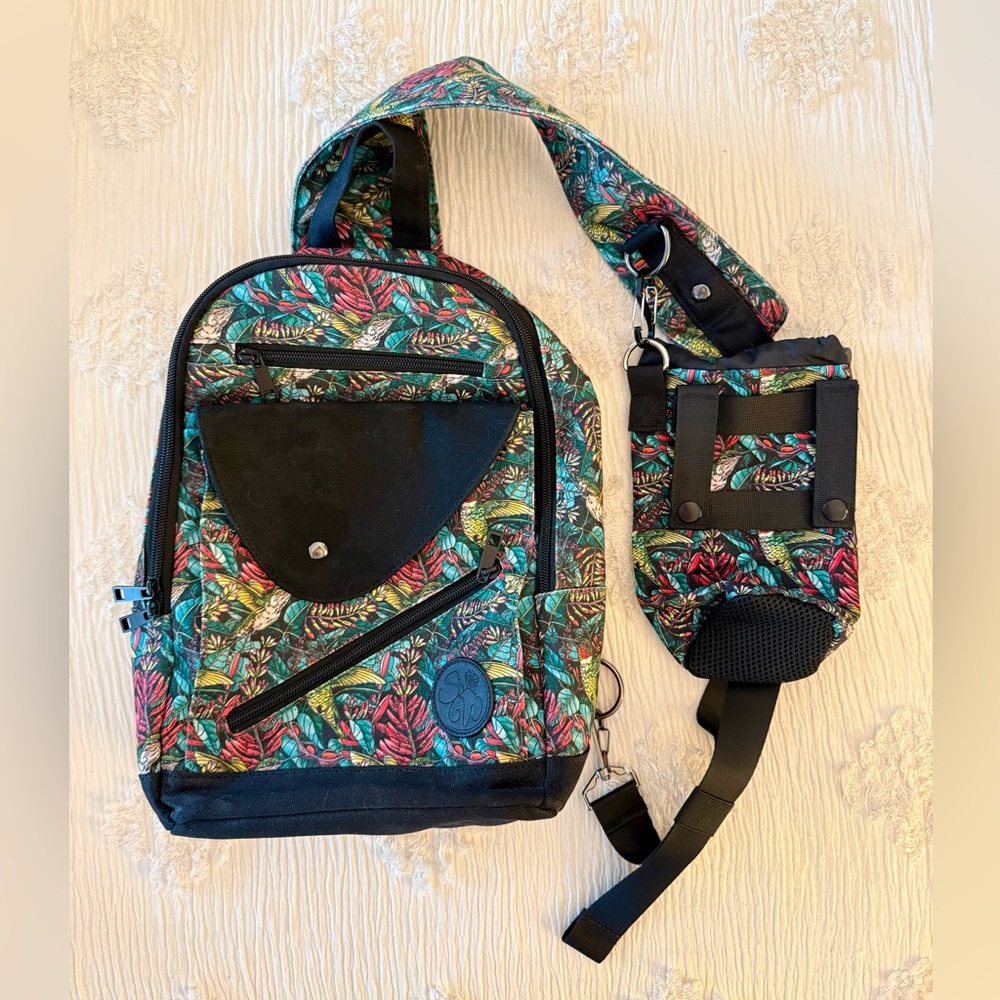 Sipsey Wilder Flying Jewels/Hummingbird Sling Bag + Water Bottle Holder